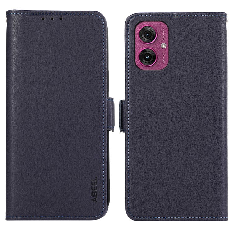 ABEEL For Motorola Moto G55 5G Case Leather Phone Cover with RFID Blocking Wallet - Blue
