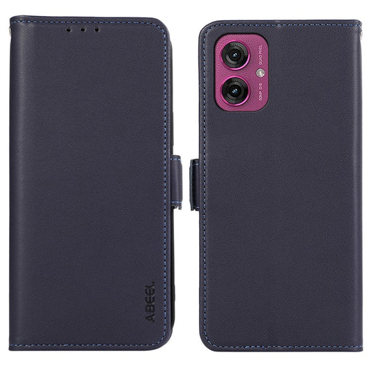 ABEEL For Motorola Moto G55 5G Case Leather Phone Cover with RFID Blocking Wallet - Blue
