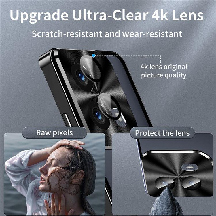 Magic Shield Magnetic Series for Motorola Edge (2024) 5G Case Metal+TPU Phone Cover with Lens Guard - Black