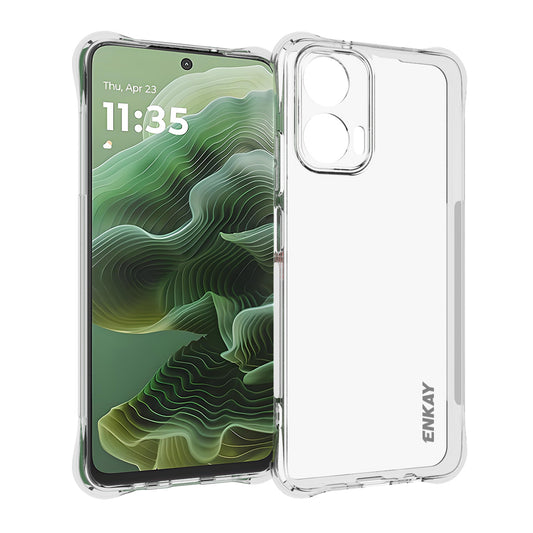 For Motorola Moto G35 5G ENKAY HAT PRINCE Case Transparent TPU Drop-Proof Phone Cover - Transparent