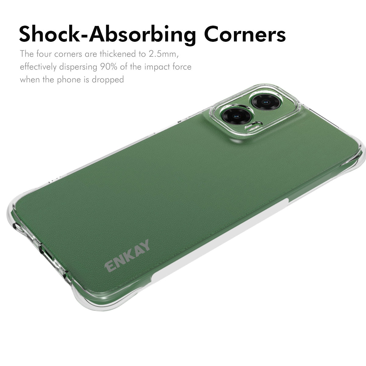 For Motorola Moto G35 5G ENKAY HAT PRINCE Case Transparent TPU Drop-Proof Phone Cover - Transparent