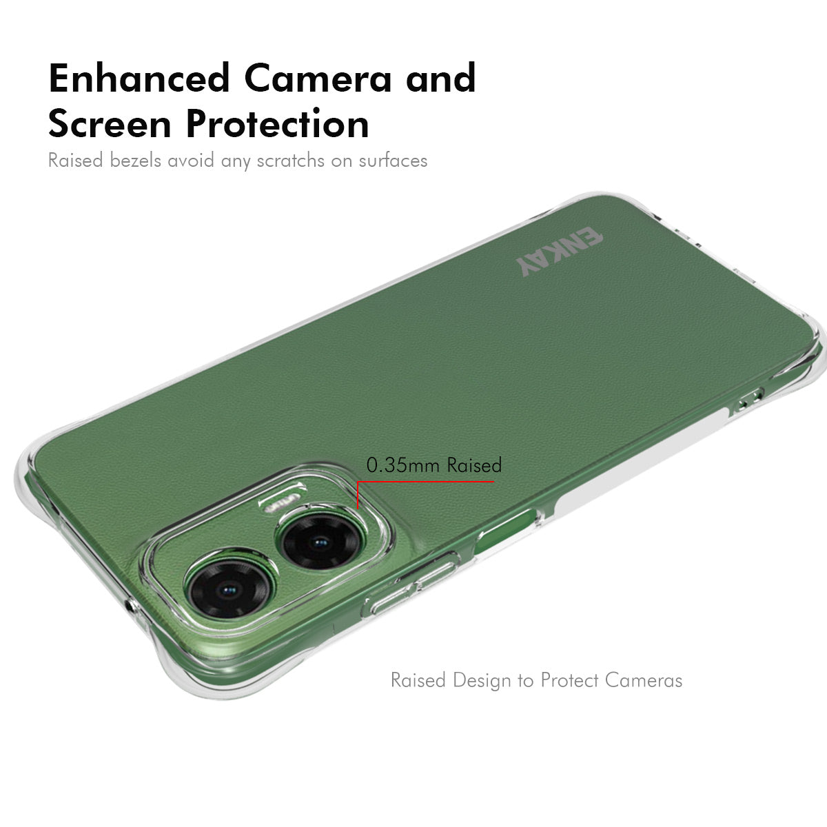 For Motorola Moto G35 5G ENKAY HAT PRINCE Case Transparent TPU Drop-Proof Phone Cover - Transparent