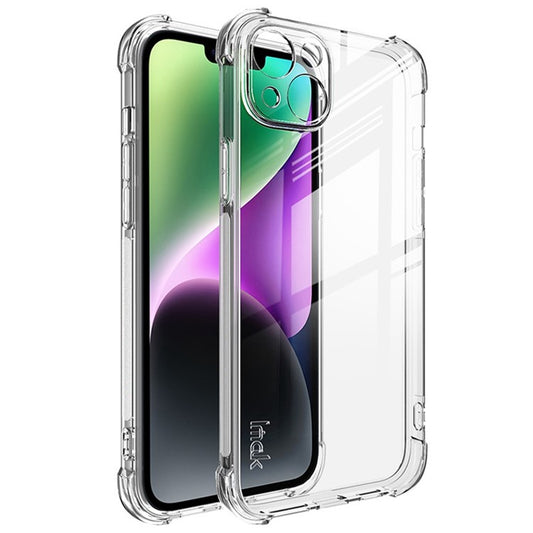IMAK For iPhone 14 Soft TPU Phone Back Cover Shockproof Four Corners Airbag Case - Transparent