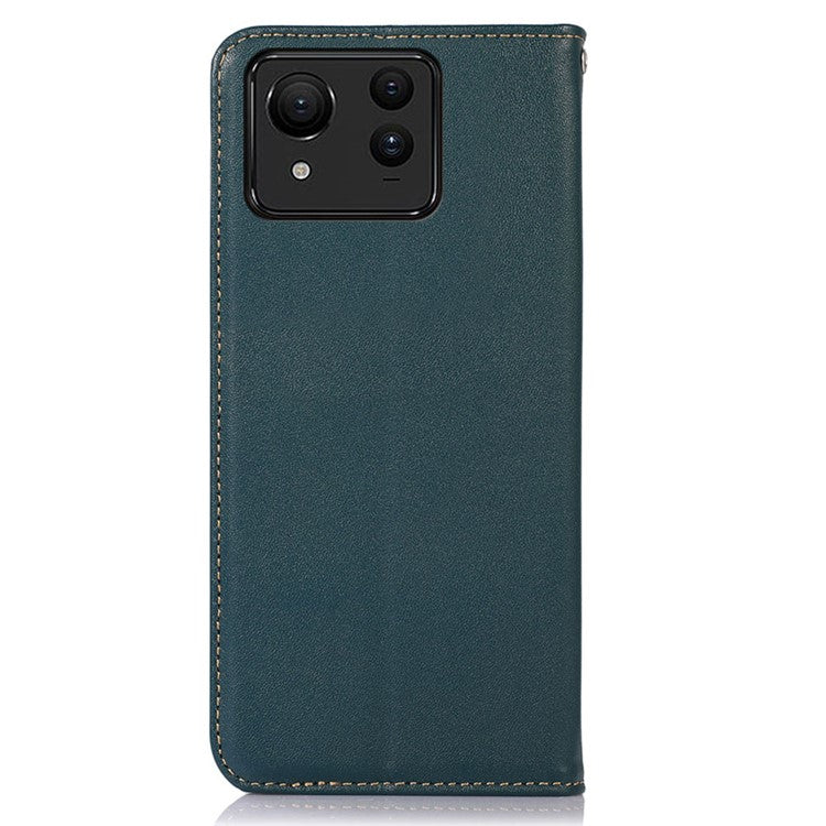 KHAZNEH For Asus Zenfone 11 Ultra 5G Case Genuine Cow Leather Wallet Phone Cover Nappa Texture - Green