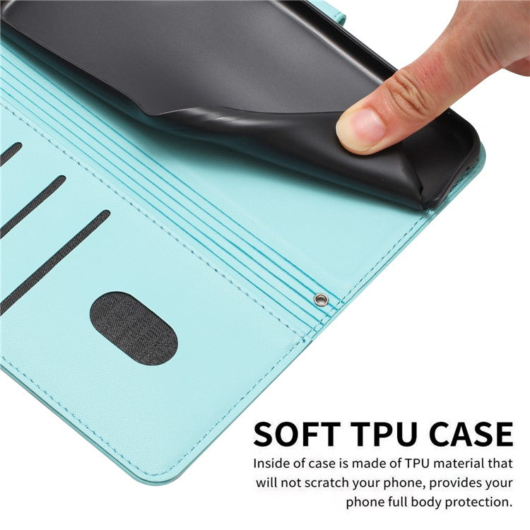 For Motorola Moto G35 5G Case with Strap Cats Imprint Leather Wallet Phone Cover - Green