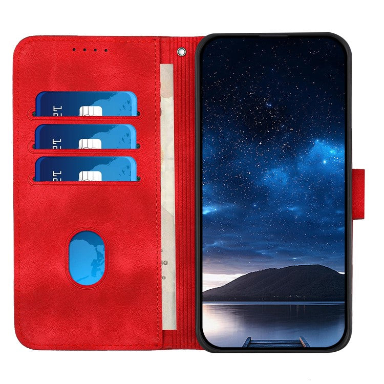 YX0080 For Motorola Moto G35 5G Case Butterfly Imprint Leather Wallet Phone Cover - Red