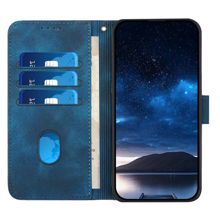 YX0080 For Motorola Moto G55 5G Case Butterfly Imprint Leather Wallet Phone Cover - Sapphire