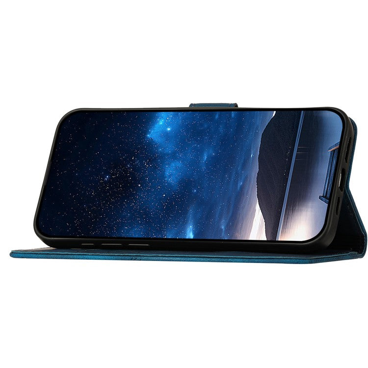 YX0080 For Motorola Moto G55 5G Case Butterfly Imprint Leather Wallet Phone Cover - Sapphire