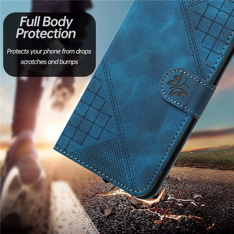 YX0080 For Motorola Moto G55 5G Case Butterfly Imprint Leather Wallet Phone Cover - Sapphire