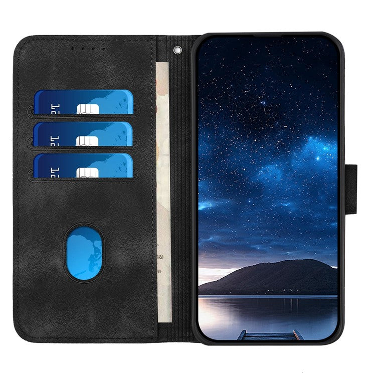 YX0080 For Motorola Moto G55 5G Case Butterfly Imprint Leather Wallet Phone Cover - Black