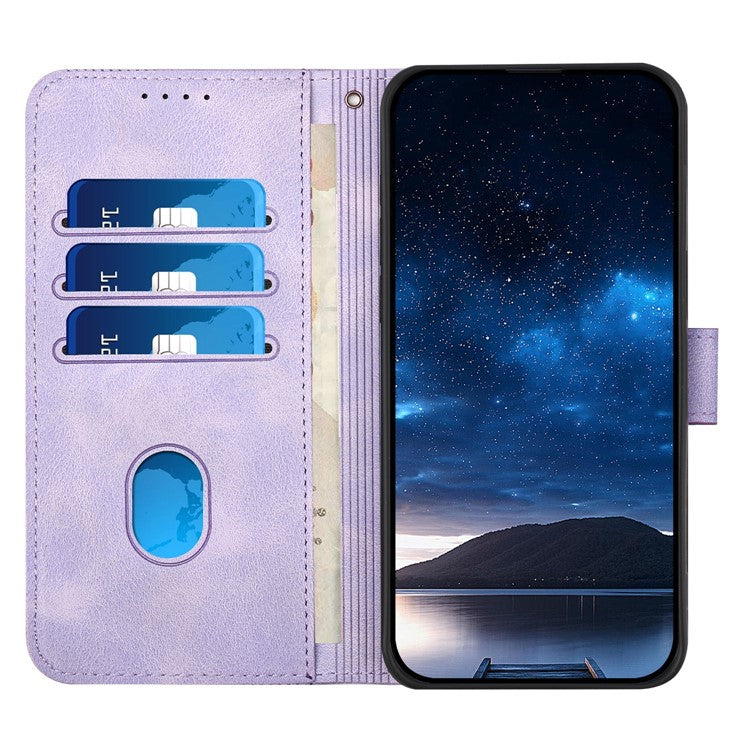 YX0080 For Motorola Moto G55 5G Case Butterfly Imprint Leather Wallet Phone Cover - Light Purple