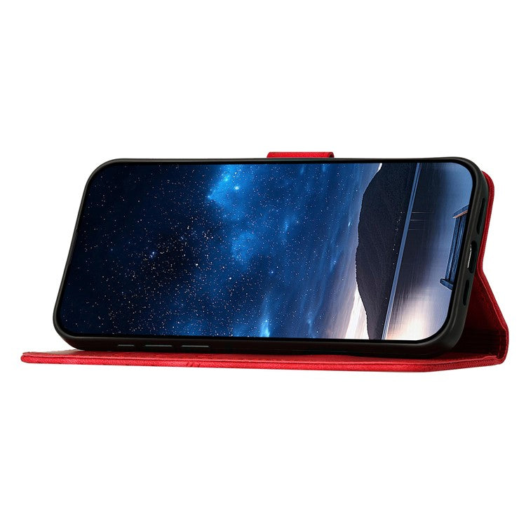 YX0080 For Motorola Moto G55 5G Case Butterfly Imprint Leather Wallet Phone Cover - Red