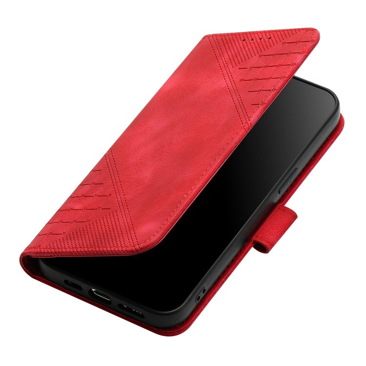 YX0080 For Motorola Moto G55 5G Case Butterfly Imprint Leather Wallet Phone Cover - Red