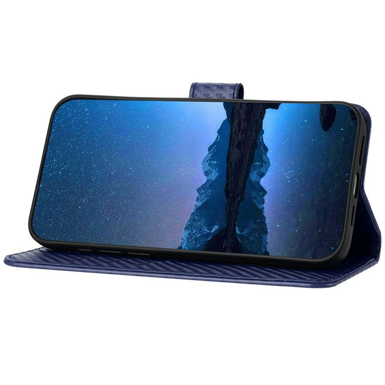 YX0070 For Motorola Moto G55 5G Wallet Case Carbon Fiber Texture Leather Cell Accessories Phone Cover - Sapphire