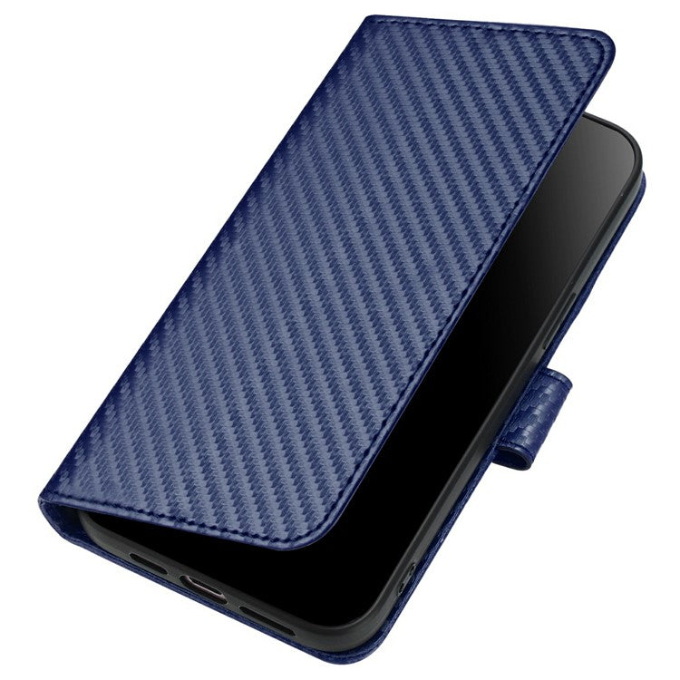 YX0070 For Motorola Moto G55 5G Wallet Case Carbon Fiber Texture Leather Cell Accessories Phone Cover - Sapphire