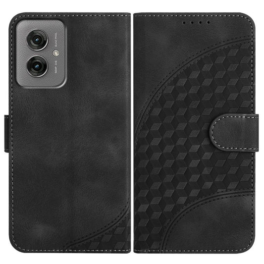 YX0060 For Motorola Moto G55 5G Case Elephant Head Pattern Leather Phone Cover - Black