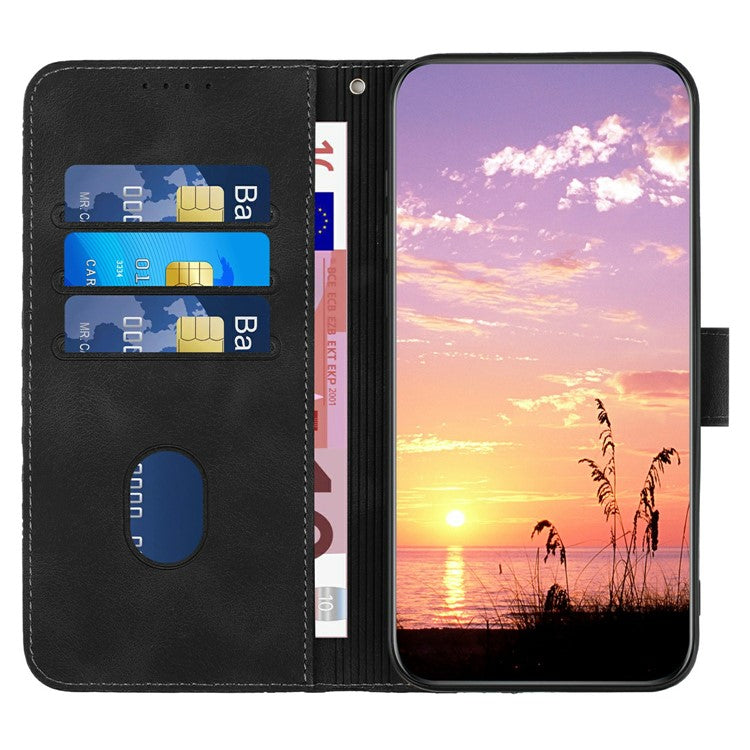 YX0060 For Motorola Moto G55 5G Case Elephant Head Pattern Leather Phone Cover - Black