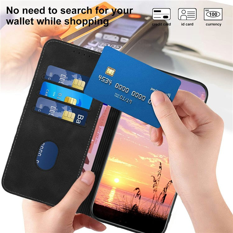 YX0060 For Motorola Moto G55 5G Case Elephant Head Pattern Leather Phone Cover - Black