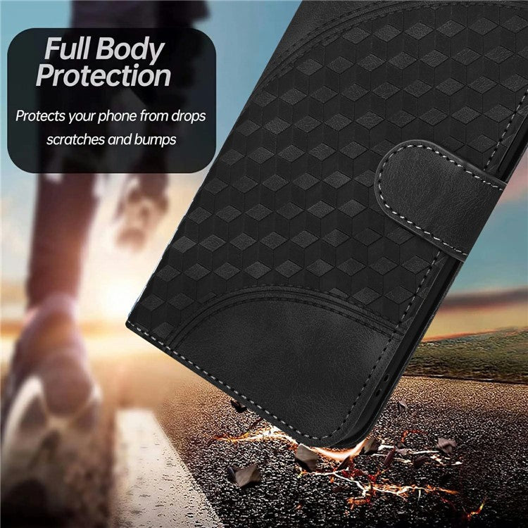 YX0060 For Motorola Moto G55 5G Case Elephant Head Pattern Leather Phone Cover - Black