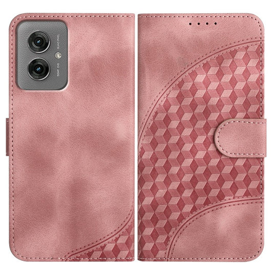 YX0060 For Motorola Moto G55 5G Case Elephant Head Pattern Leather Phone Cover - Pink
