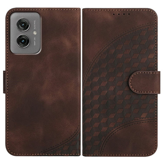 YX0060 For Motorola Moto G55 5G Case Elephant Head Pattern Leather Phone Cover - Coffee