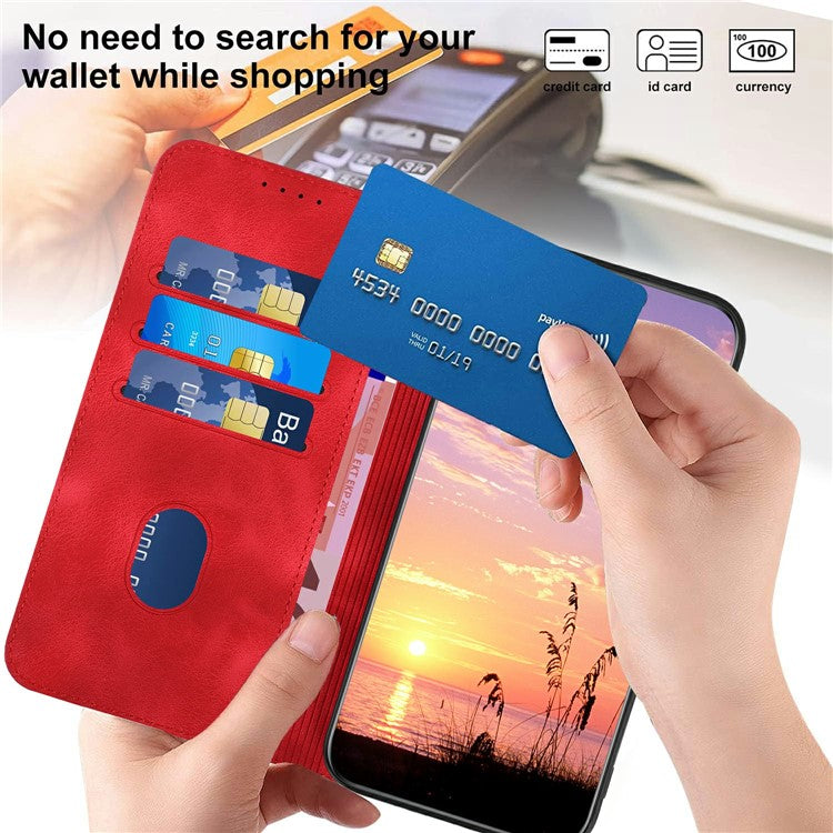 YX0060 For Motorola Moto G55 5G Case Elephant Head Pattern Leather Phone Cover - Red