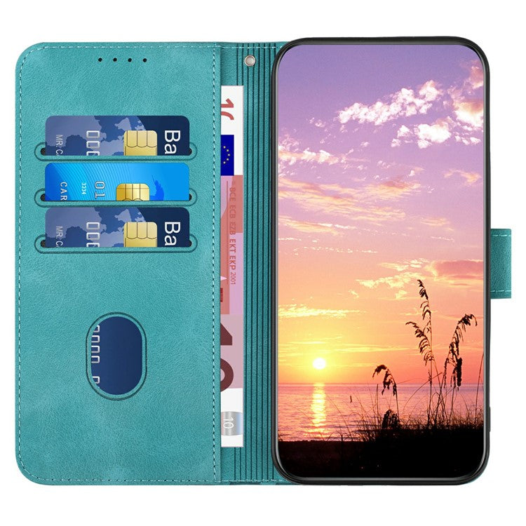 YX0060 For Motorola Moto G55 5G Case Elephant Head Pattern Leather Phone Cover - Baby Blue