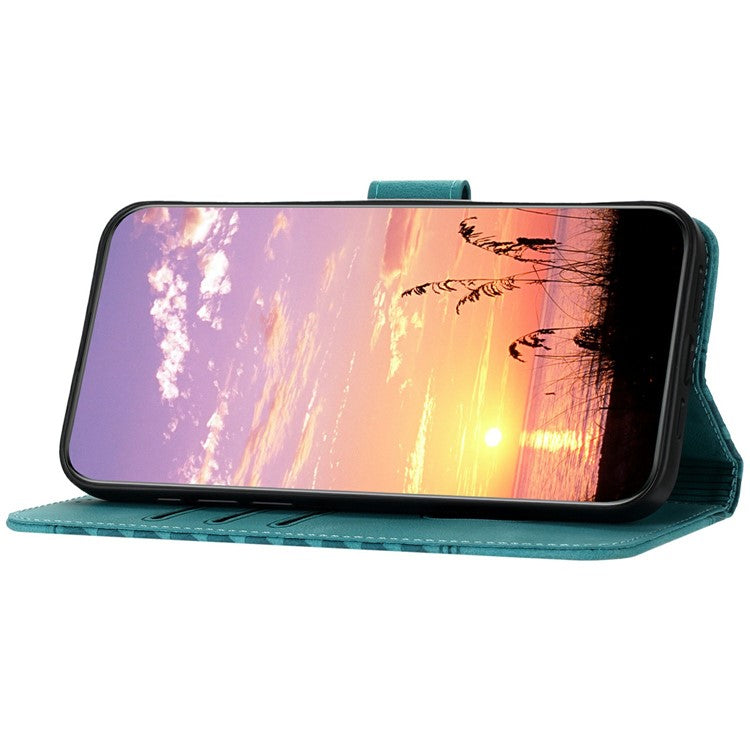 YX0060 For Motorola Moto G55 5G Case Elephant Head Pattern Leather Phone Cover - Baby Blue