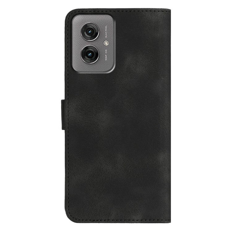 YX0030 For Motorola Moto G55 5G Case Leather Phone Cover Wallet Stand Design - Black