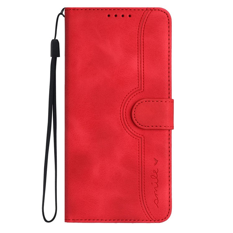 YX0030 For Motorola Moto G55 5G Case Leather Phone Cover Wallet Stand Design - Red