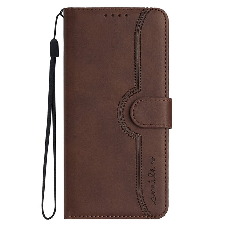 YX0030 For Motorola Moto G55 5G Case Leather Phone Cover Wallet Stand Design - Coffee