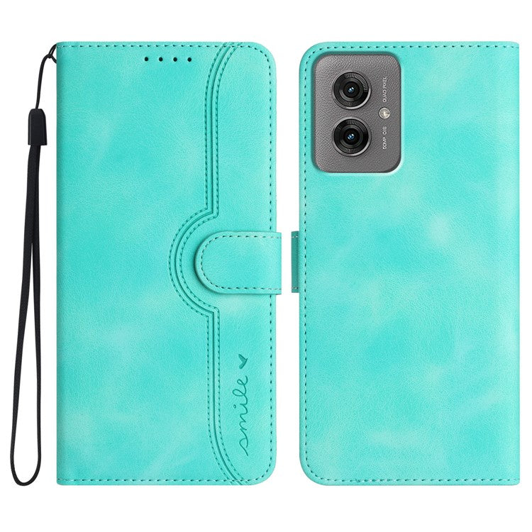 YX0030 For Motorola Moto G55 5G Case Leather Phone Cover Wallet Stand Design - Baby Blue