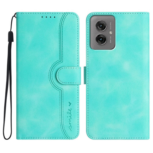YX0030 For Motorola Moto G55 5G Case Leather Phone Cover Wallet Stand Design - Baby Blue