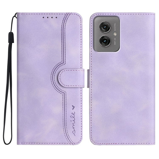 YX0030 For Motorola Moto G55 5G Case Leather Phone Cover Wallet Stand Design - Light Purple
