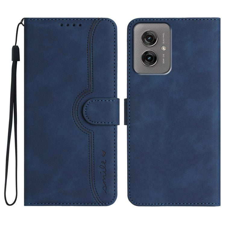 YX0030 For Motorola Moto G55 5G Case Leather Phone Cover Wallet Stand Design - Sapphire