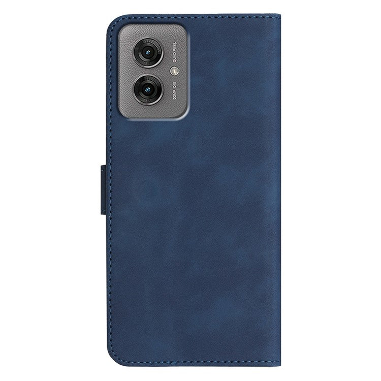 YX0030 For Motorola Moto G55 5G Case Leather Phone Cover Wallet Stand Design - Sapphire