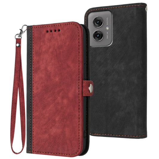 YX0020 For Motorola Moto G55 5G Case Wallet Stand Skin Touch Leather Phone Cover - Red