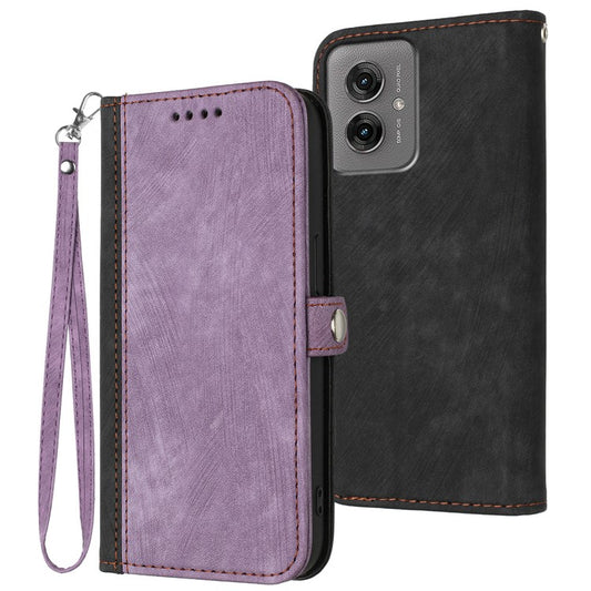YX0020 For Motorola Moto G55 5G Case Wallet Stand Skin Touch Leather Phone Cover - Purple