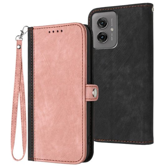 YX0020 For Motorola Moto G55 5G Case Wallet Stand Skin Touch Leather Phone Cover - Pink