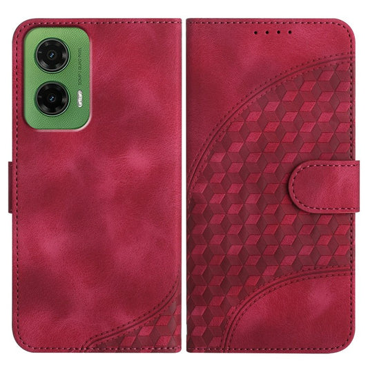 YX0060 For Motorola Moto G35 5G Case Elephant Head Pattern Leather Phone Cover - Rose
