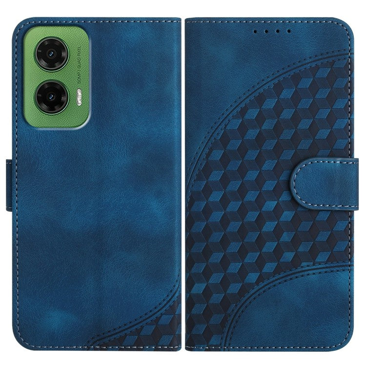 YX0060 For Motorola Moto G35 5G Case Elephant Head Pattern Leather Phone Cover - Sapphire