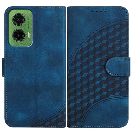 YX0060 For Motorola Moto G35 5G Case Elephant Head Pattern Leather Phone Cover - Sapphire