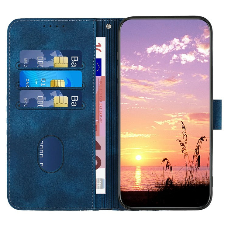 YX0060 For Motorola Moto G35 5G Case Elephant Head Pattern Leather Phone Cover - Sapphire