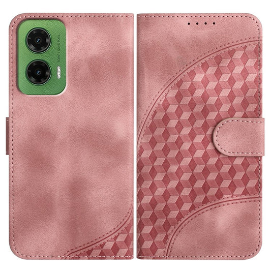YX0060 For Motorola Moto G35 5G Case Elephant Head Pattern Leather Phone Cover - Pink