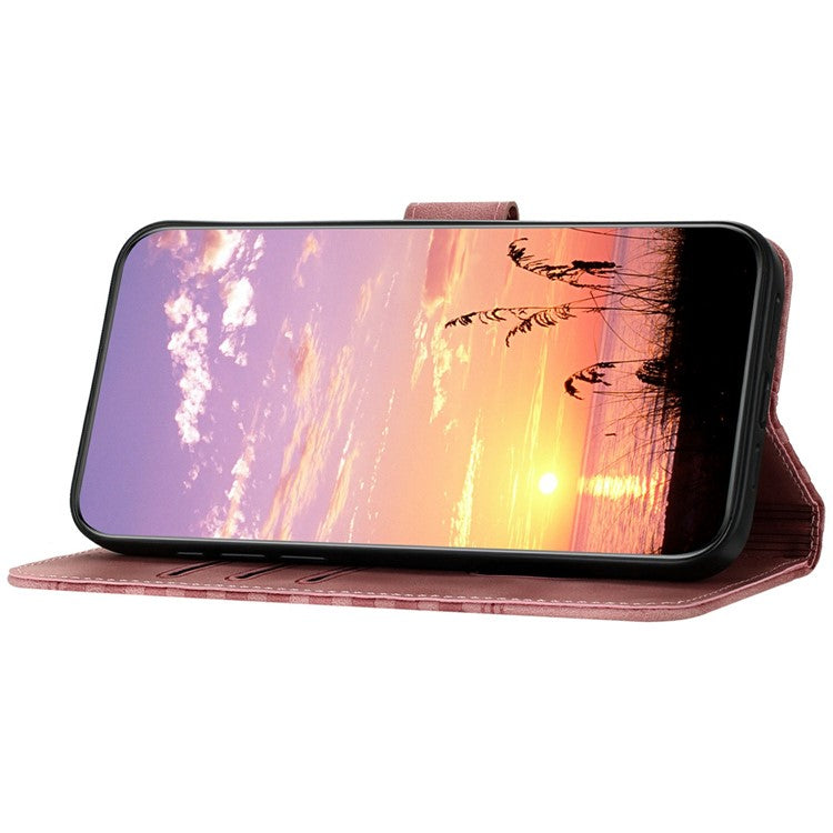 YX0060 For Motorola Moto G35 5G Case Elephant Head Pattern Leather Phone Cover - Pink