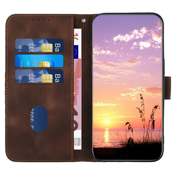 YX0060 For Motorola Moto G35 5G Case Elephant Head Pattern Leather Phone Cover - Coffee