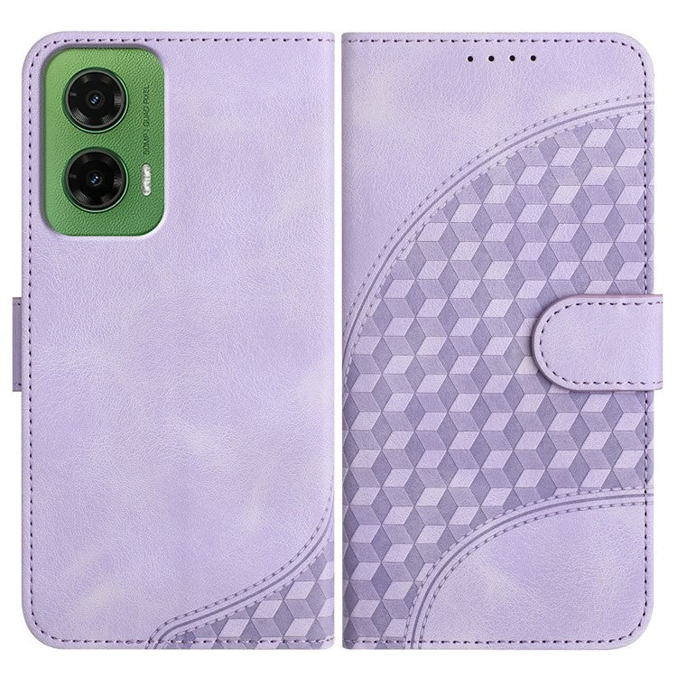 YX0060 For Motorola Moto G35 5G Case Elephant Head Pattern Leather Phone Cover - Purple