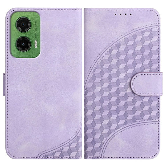 YX0060 For Motorola Moto G35 5G Case Elephant Head Pattern Leather Phone Cover - Purple