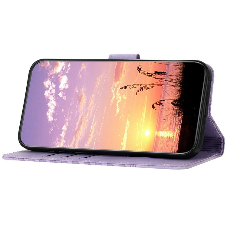 YX0060 For Motorola Moto G35 5G Case Elephant Head Pattern Leather Phone Cover - Purple