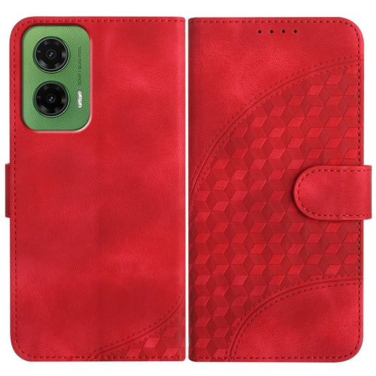 YX0060 For Motorola Moto G35 5G Case Elephant Head Pattern Leather Phone Cover - Red